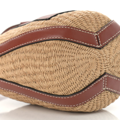 Chloe Raffia Calfskin Small Basket Sepia Brown 9 of 10