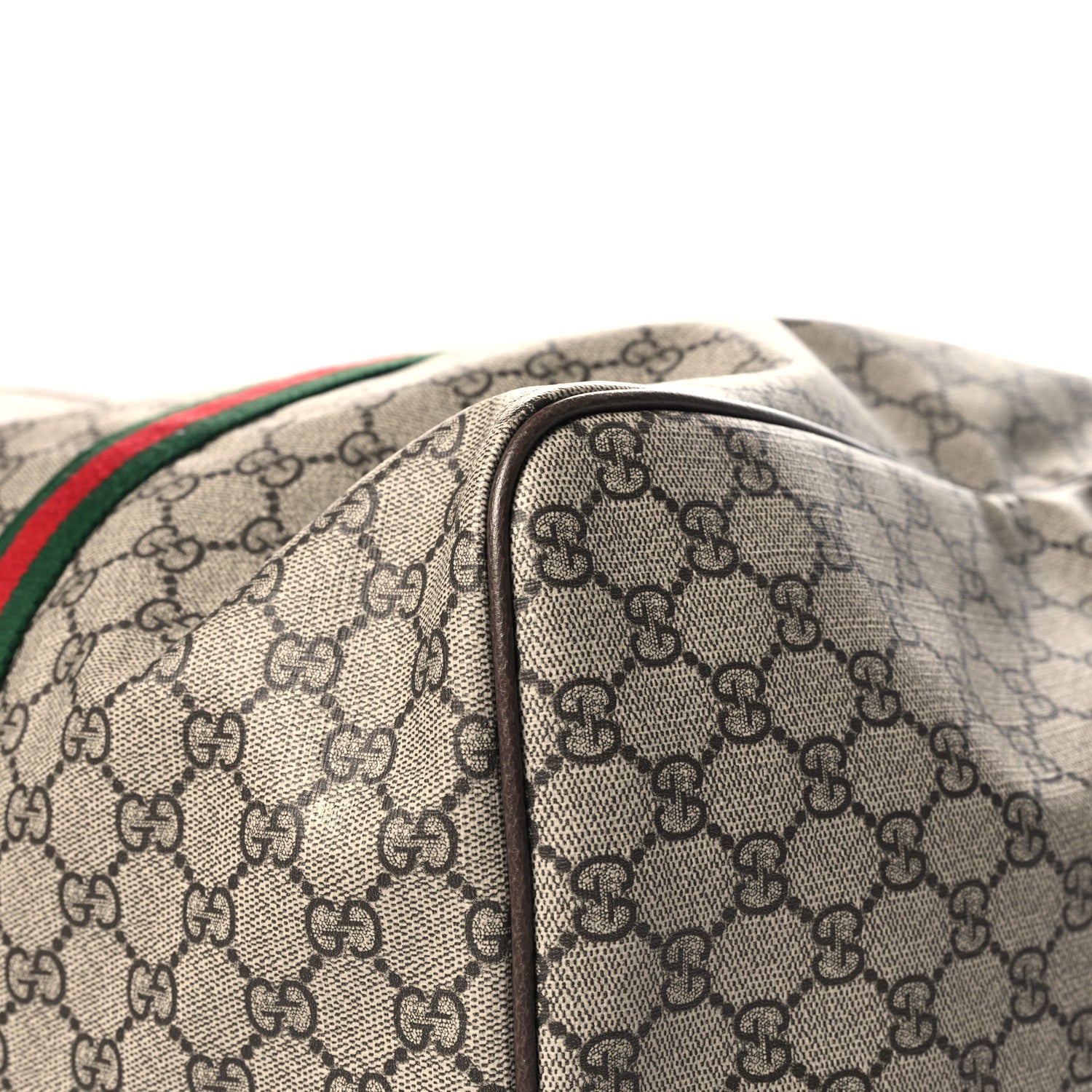 Gucci GG Supreme Monogram Web Large Duffle Bag Brown 11 of 12