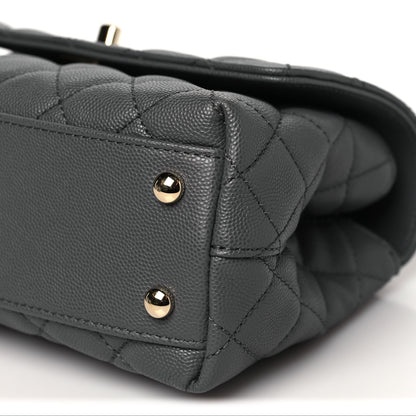 Chanel Caviar Quilted Mini Coco Handle Flap Grey 10 of 11