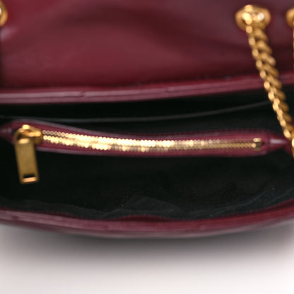 Saint Laurent Calfskin Y Quilted Monogram Small Loulou Chain Satchel Dark Legion Red 5 of 8