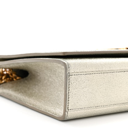 Saint Laurent Metallic Calfskin Medium Classic Monogram Kate Satchel Pale Gold 8 of 13