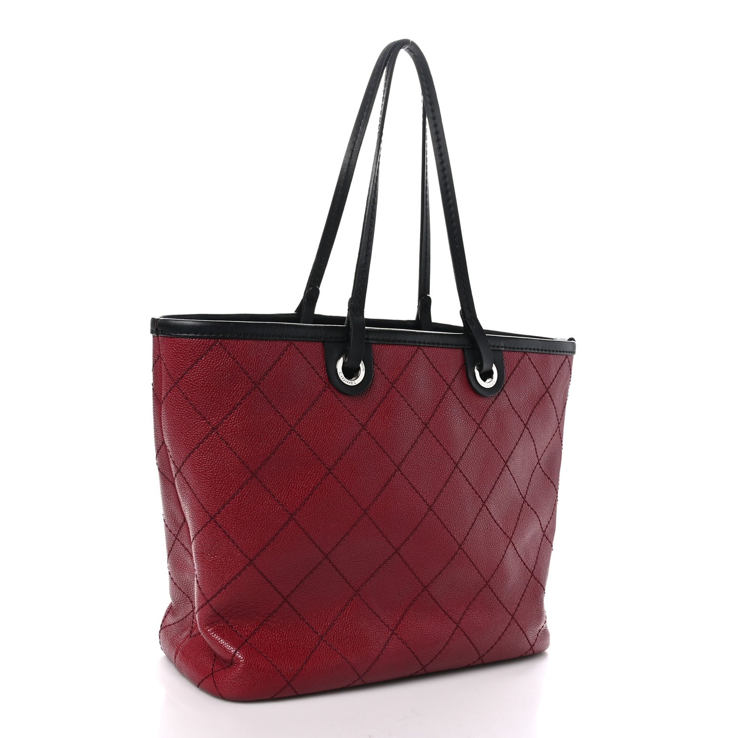 Grained Calfskin Shopping Fever Tote Red