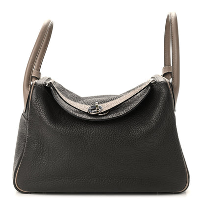 Hermes Taurillon Clemence Bi-Color Lindy 30 Graphite Gris Tourterelle 1 of 10
