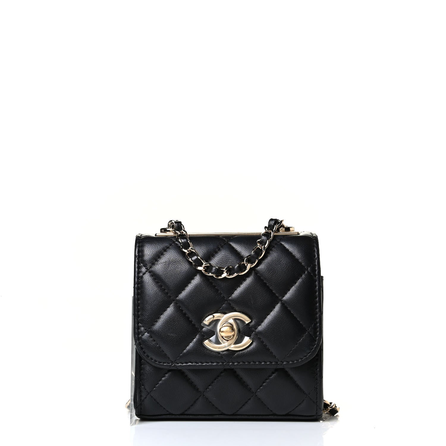 Chanel Lambskin Quilted Mini Trendy CC Chain Wallet Black 1 of 8
