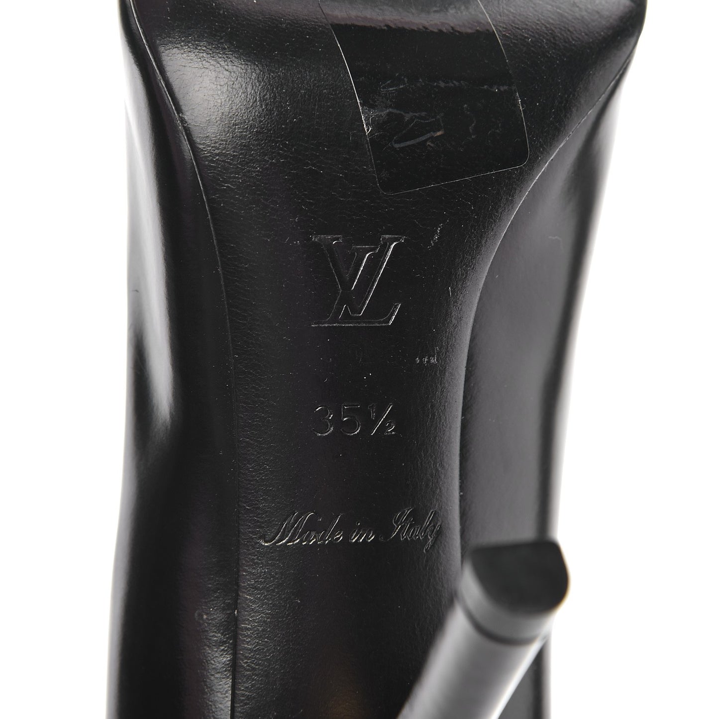 Patent Calfskin Cap Toe Pumps 35.5 Black