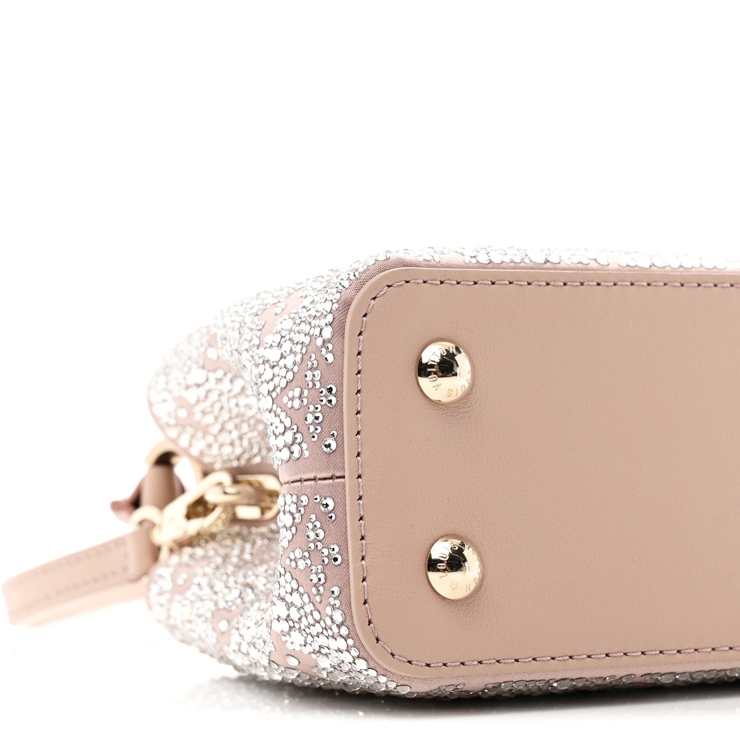 Calfskin Satin Swarovski Crystal Mini Capucines Desert Sand