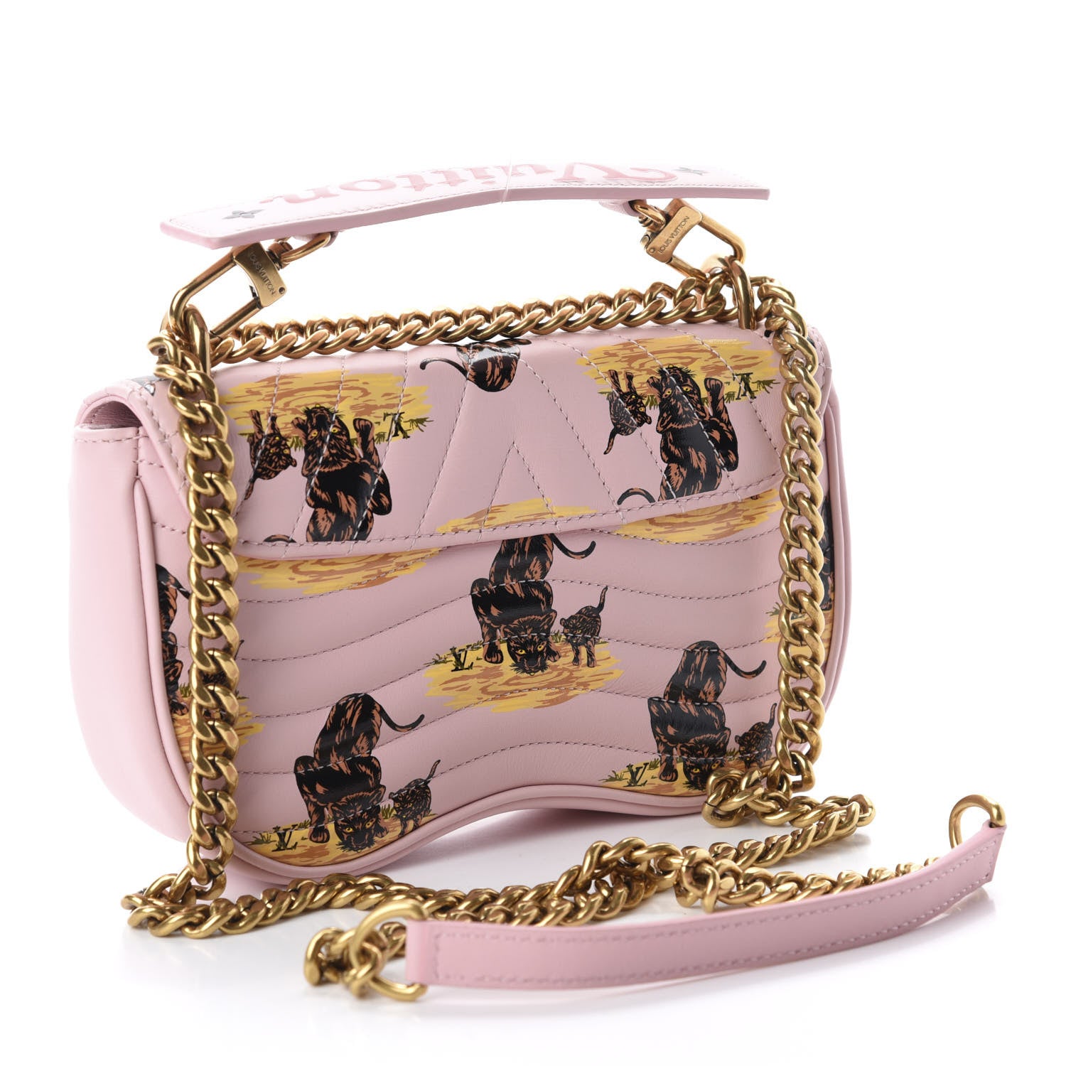 Louis Vuitton Calfskin Leopard Print New Wave Chain PM Light Pink 3 of 11