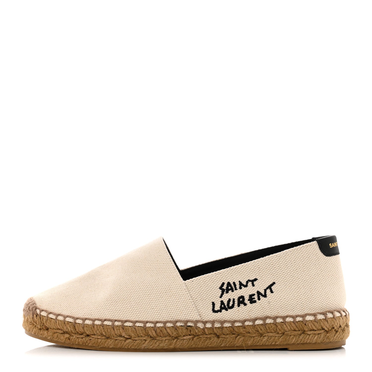 Saint Laurent Canvas Nappa Elba Light Logo Embroidered Espadrilles 36 Panna 1 of 10