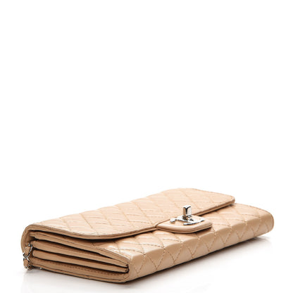 Chanel Lambskin Quilted Chain Clutch Flap Beige 4 of 9