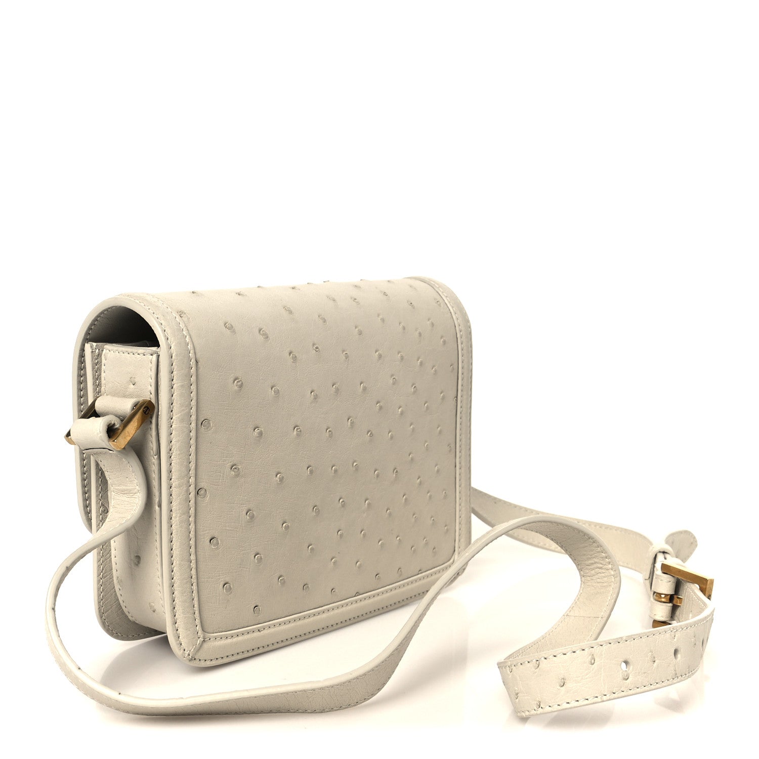 Saint Laurent Ostrich Small Solferino Satchel Crema Soft 3 of 11