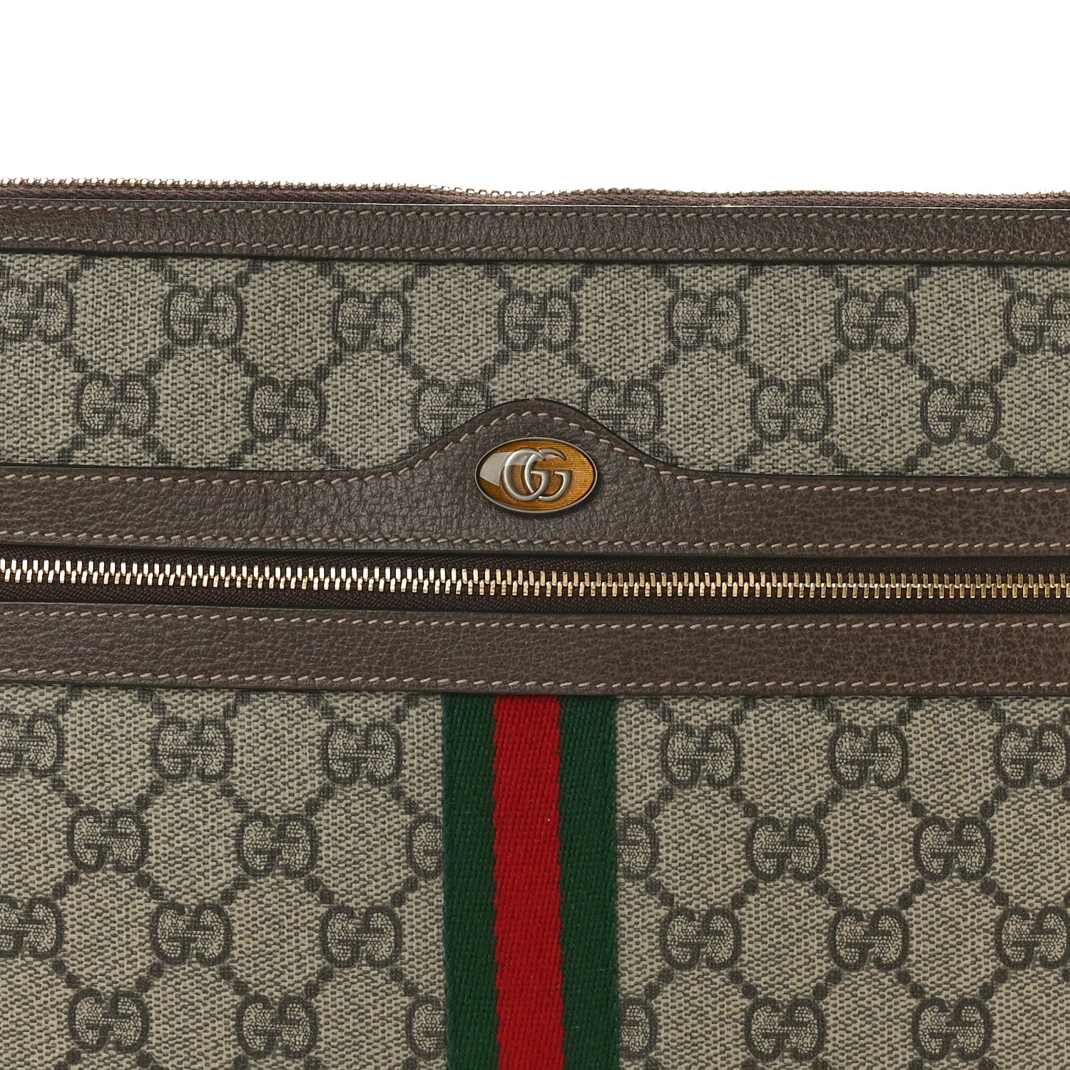Gucci GG Supreme Monogram Large Ophidia Pouch Clutch Brown 8 of 8