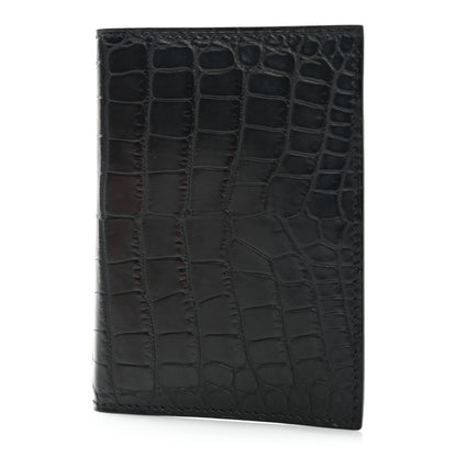 Hermes Matte Alligator MC2 Euclide Card Holder Black 1 of 7