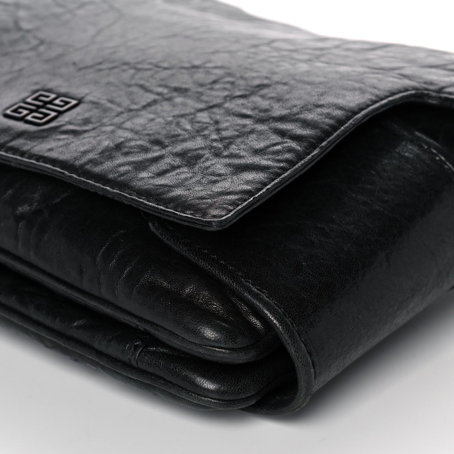 Pebbled Lambskin Melancholia Shoulder Bag Black