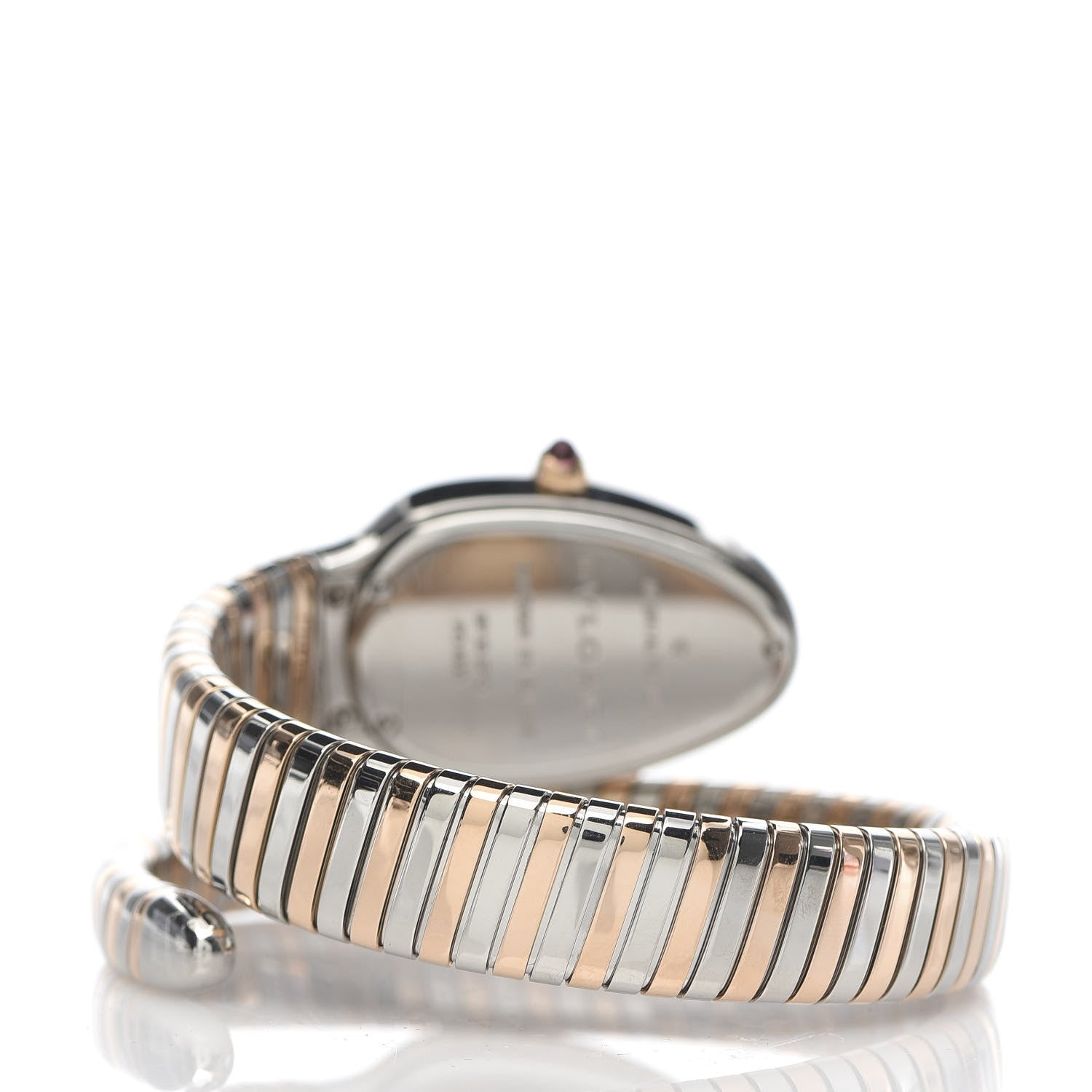 Bulgari Stainless Steel 18K Rose Gold Diamond Bezel 35mm Serpenti Tubogas Quartz Watch Black 8 of 15