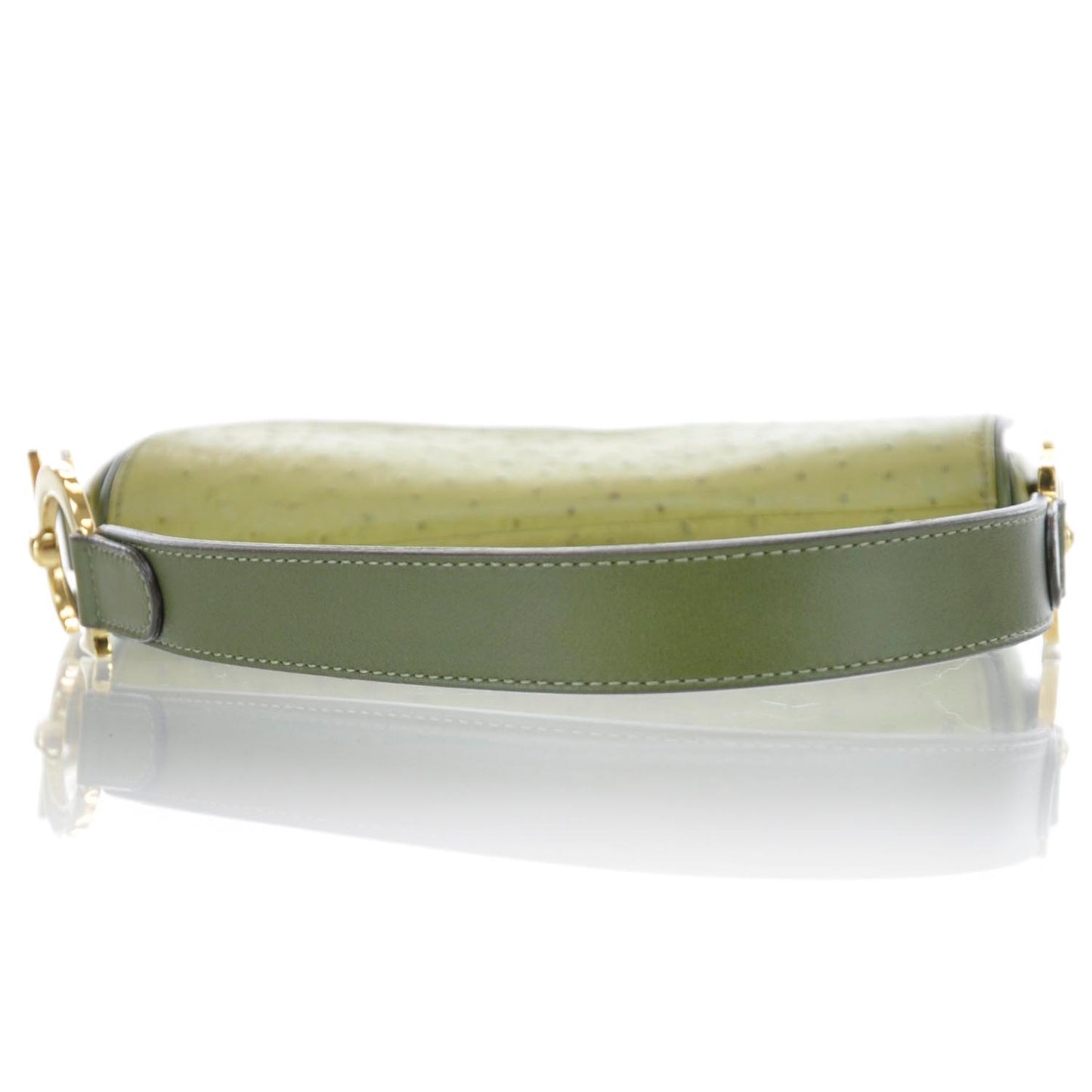 Ostrich Double Saddle Bag Green