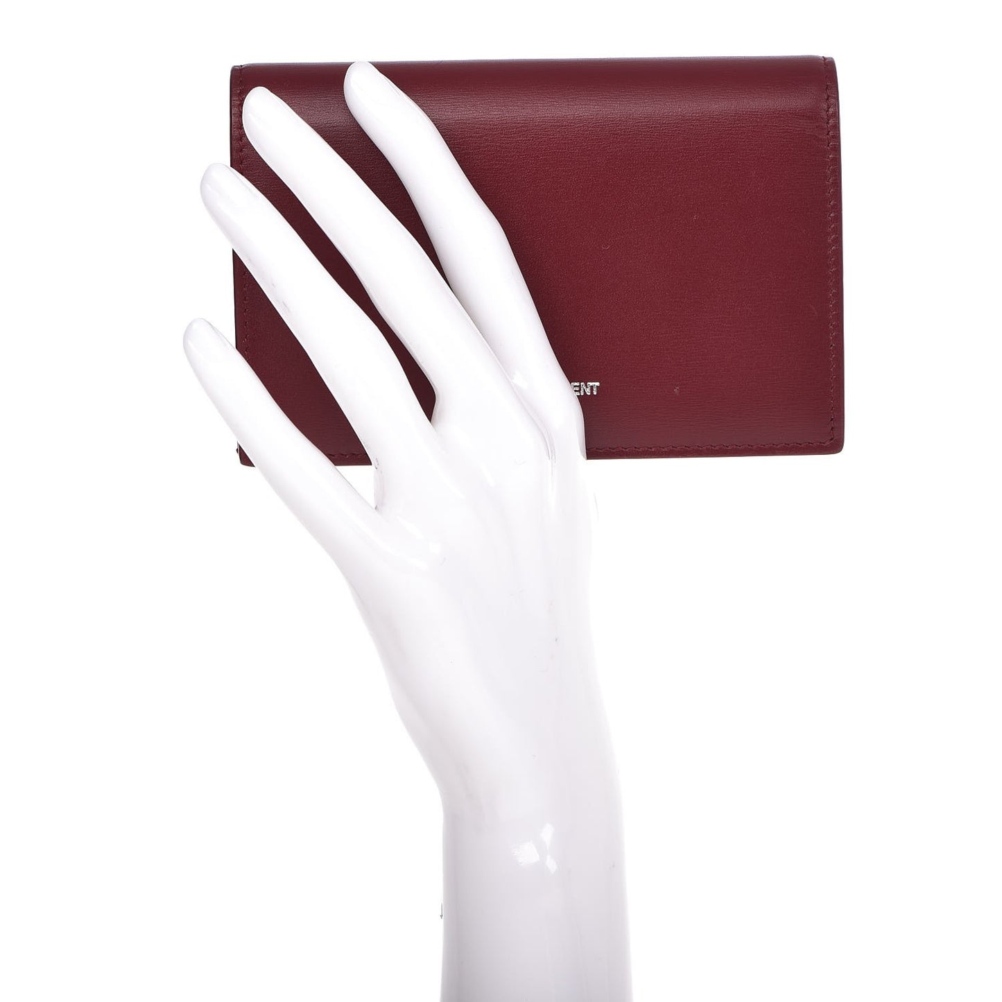 Calfskin Fragments Flap Wallet Dark Red