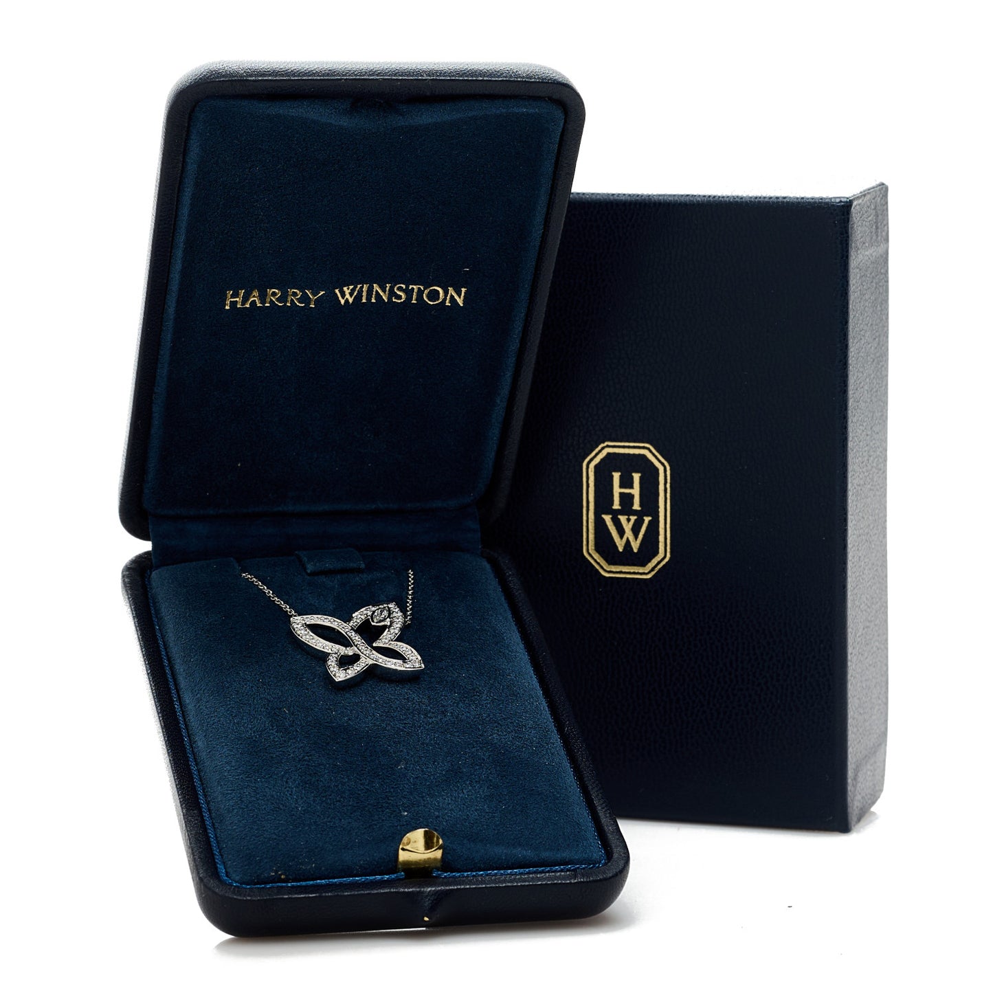 Platinum Diamond Infinite Lily Cluster Pendant Necklace