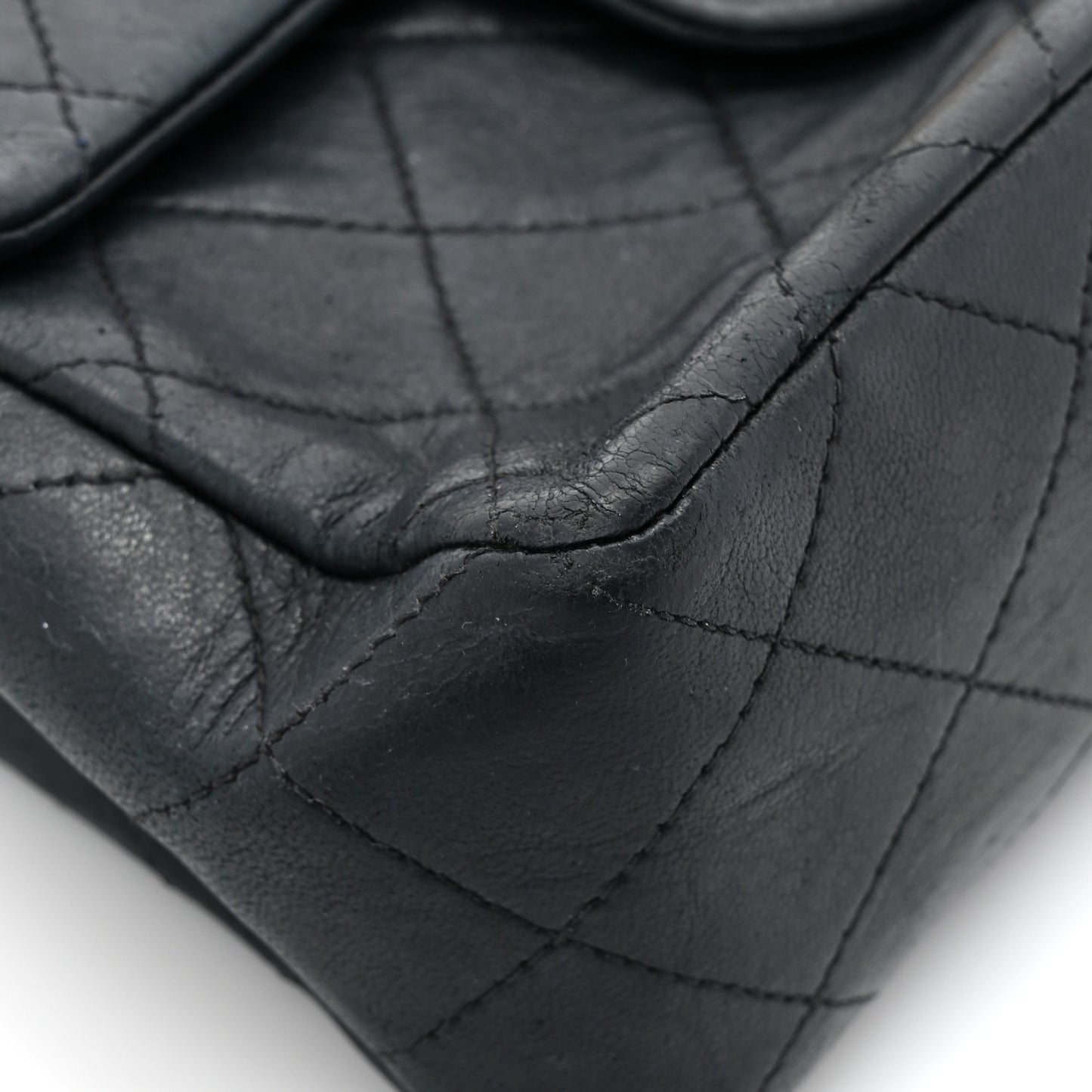Lambskin Quilted Mini Square Flap Bag Black