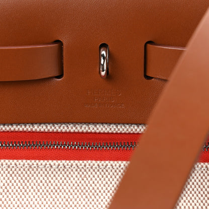 Hermes Toile H Berline Vache Hunter Herbag Zip 31 PM Capucine Fauve 7 of 13