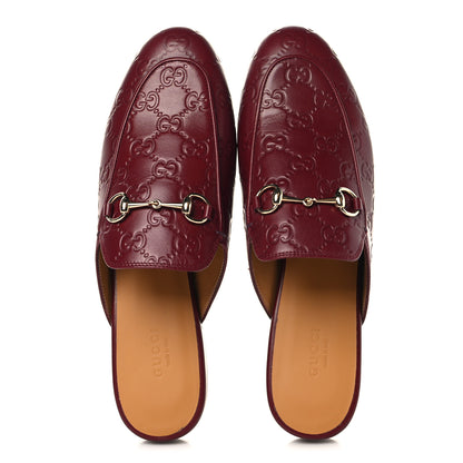 Gucci Glamour Calfskin Guccissima Womens Princetown Slippers 39 Rosso Ancora 2 of 10