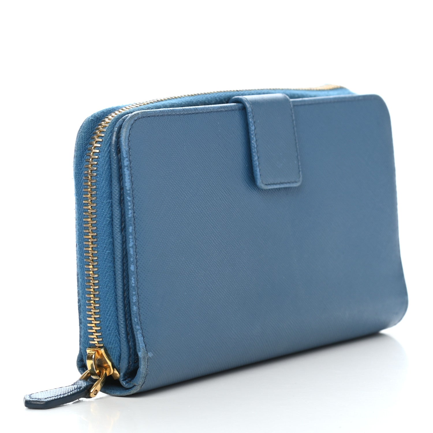 Prada Saffiano Metal Zip Around Wallet Voyage 3 of 8