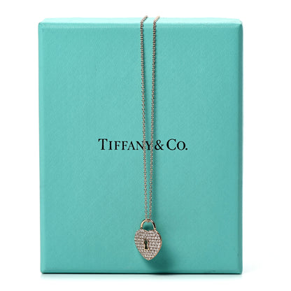 Tiffany 18K Rose Gold Diamond Heart Lock Pendant Necklace 7 of 7