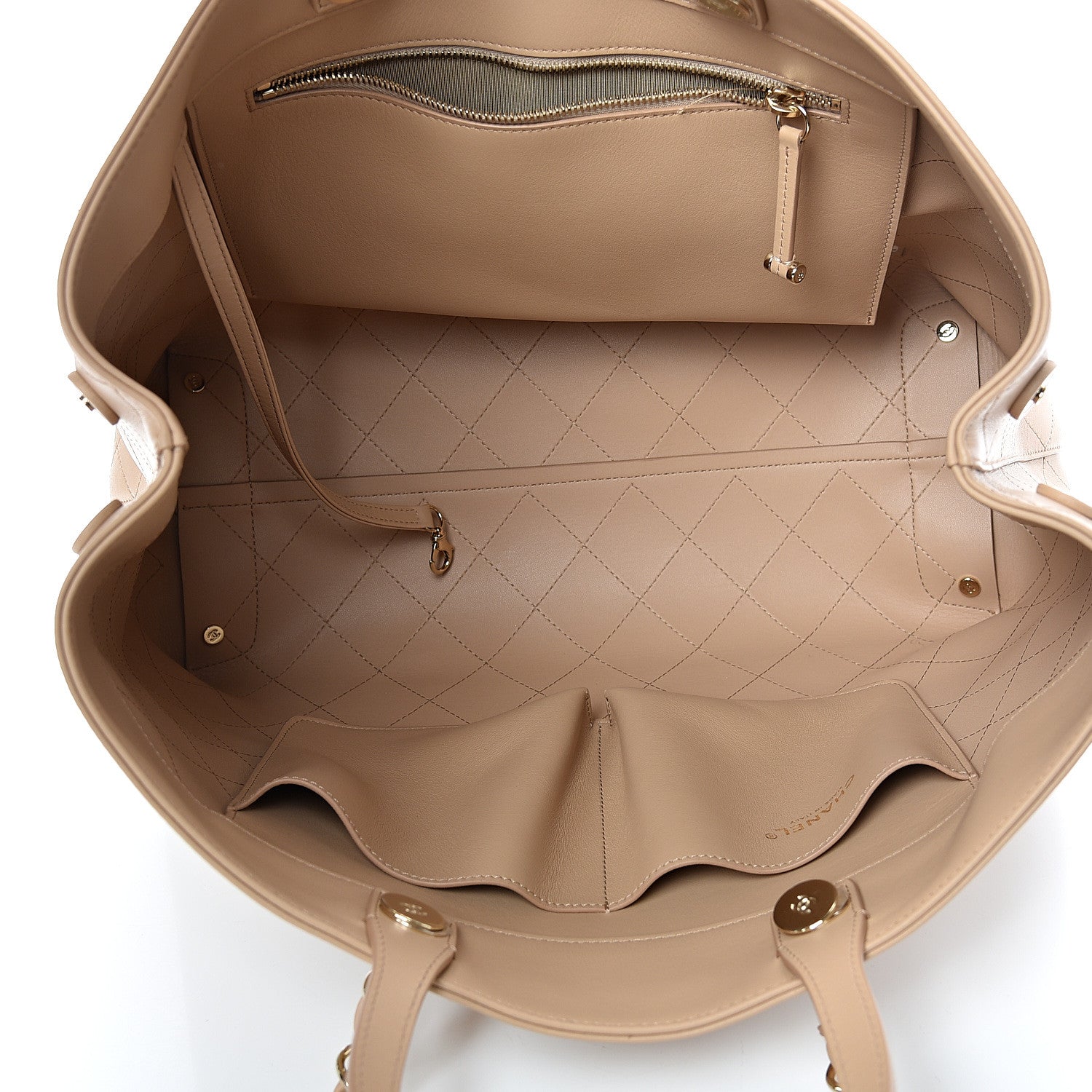 Chanel Calfskin Large Serial Shopper Tote Beige 4 of 14