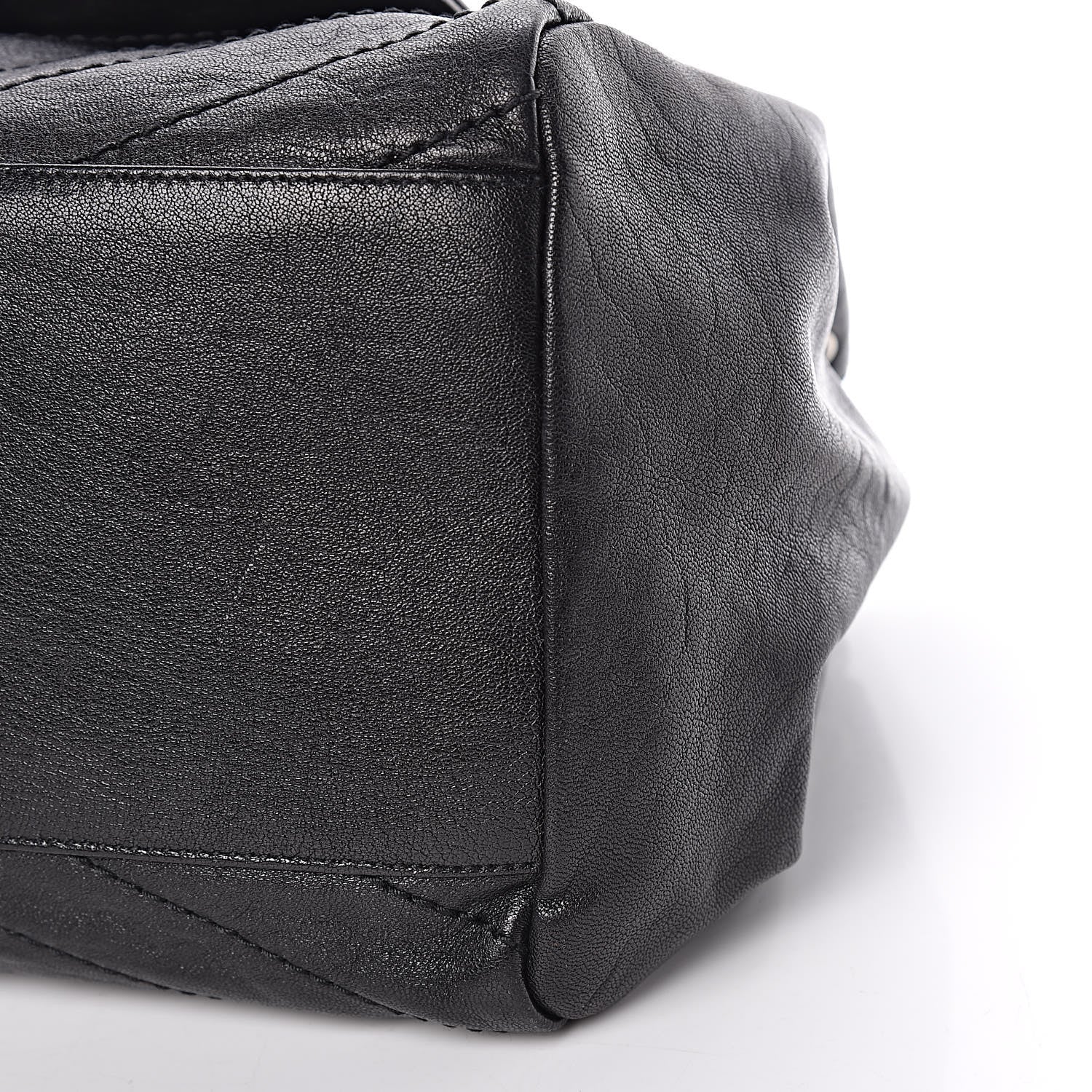 Saint Laurent Pebbled Lambskin Chevron Monogram Large Nolita Black 6 of 10