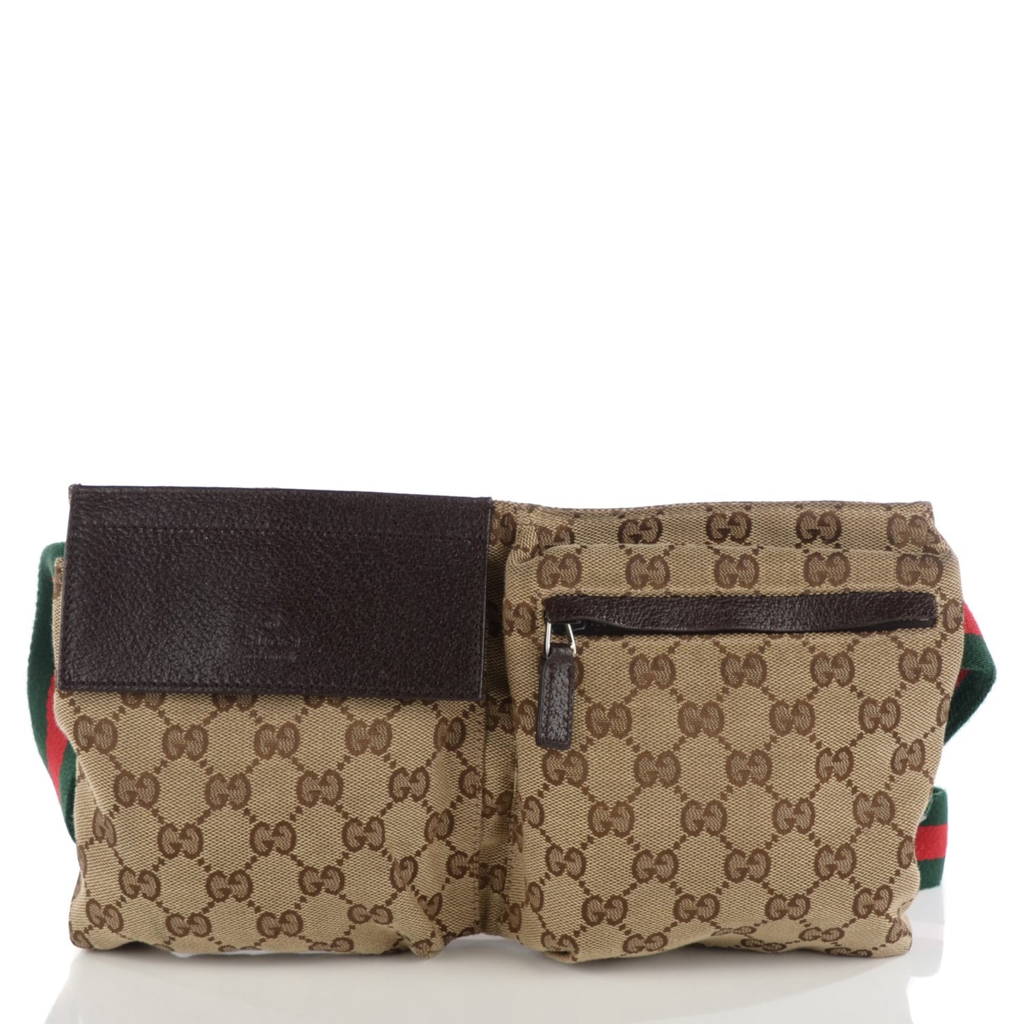 Monogram Web Belt Bag Dark Brown