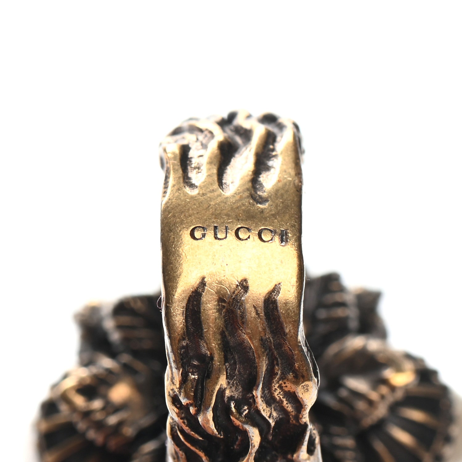 Gucci Metal Pearl Ring 5 Aged Gold 5 of 6