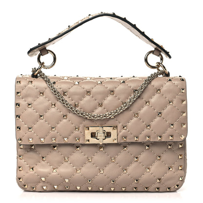 Valentino Garavani Nappa Medium Rockstud Spike Shoulder Bag Poudre 1 of 9