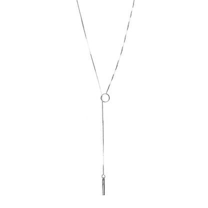 Gucci 18K White Gold 20mm Lariat Necklace 1 of 9