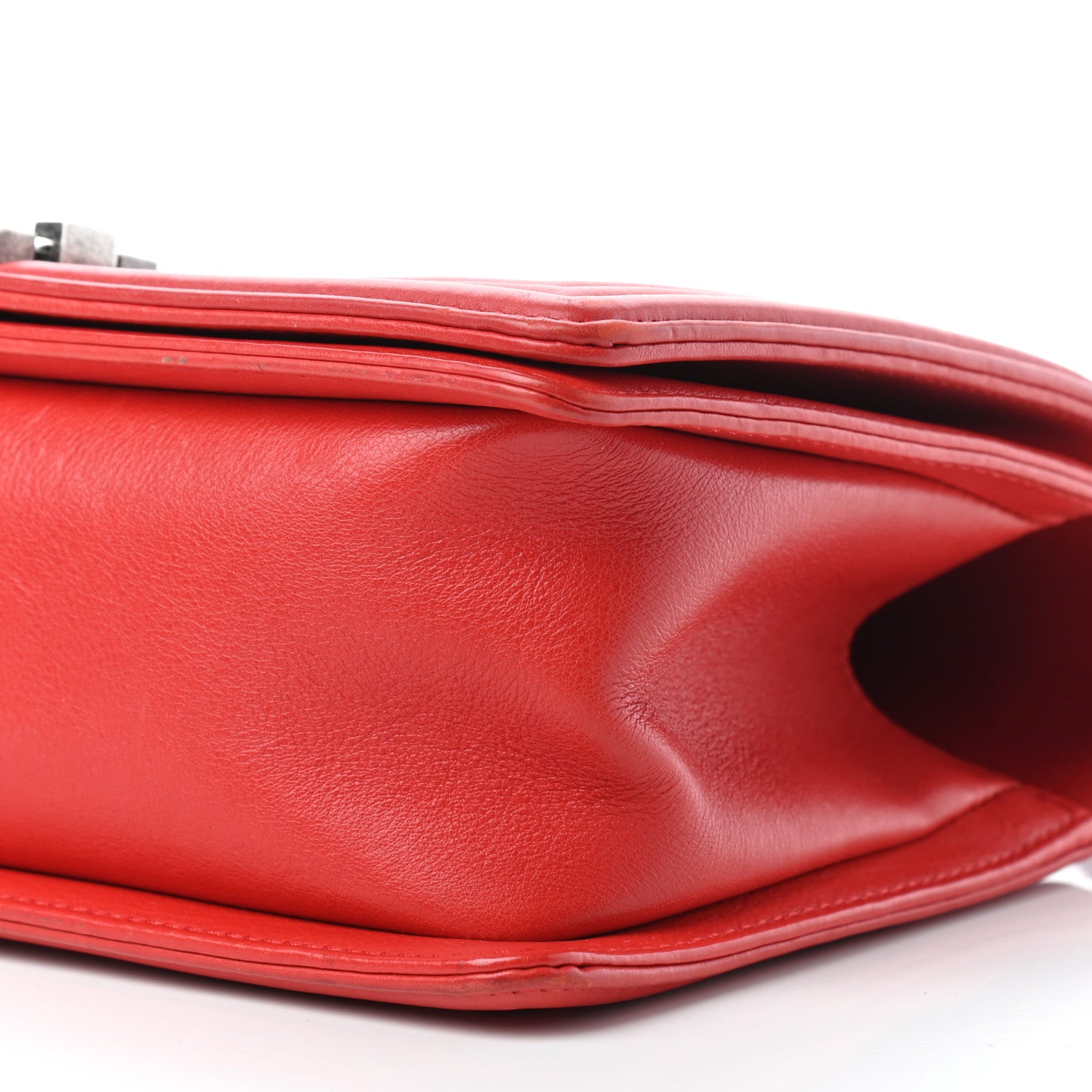 Chanel Calfskin Quilted Double Stitch Medium Boy Flap Red 8 of 9