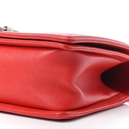 Chanel Calfskin Quilted Double Stitch Medium Boy Flap Red 8 of 9