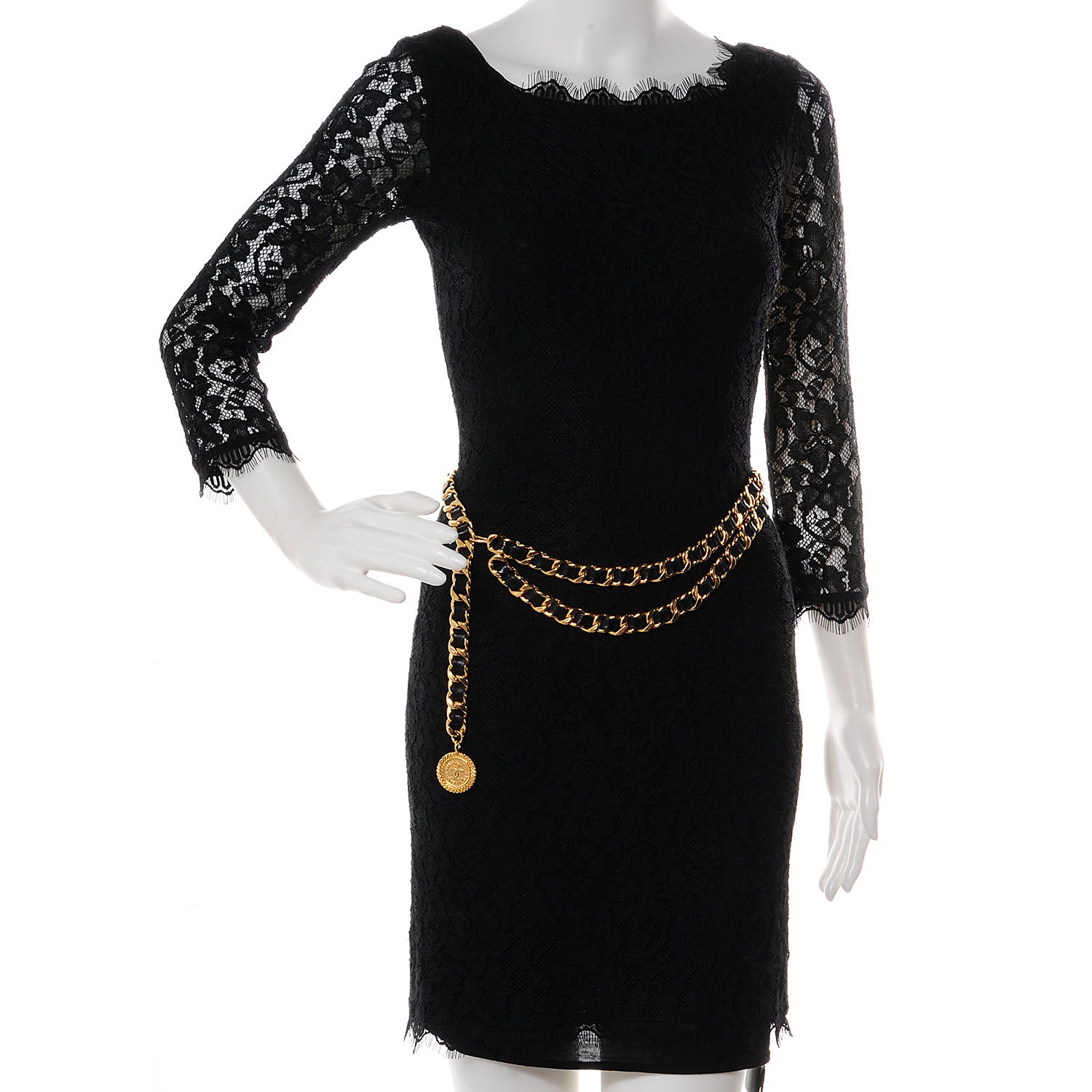 Chanel Leather Chain CC Medallion Belt Black Gold 2 of 5