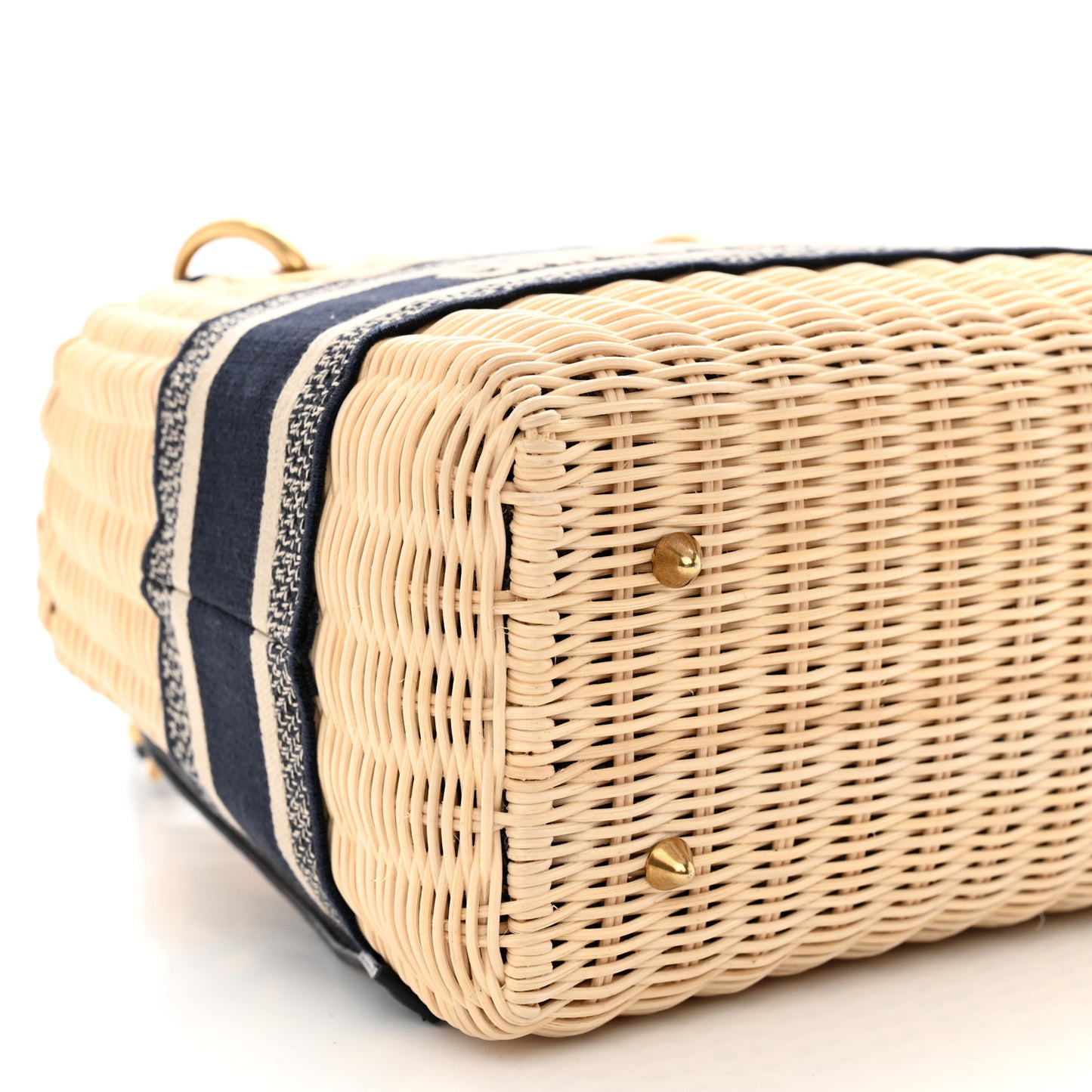 Wicker Oblique Medium Lady Dior Bag Blue