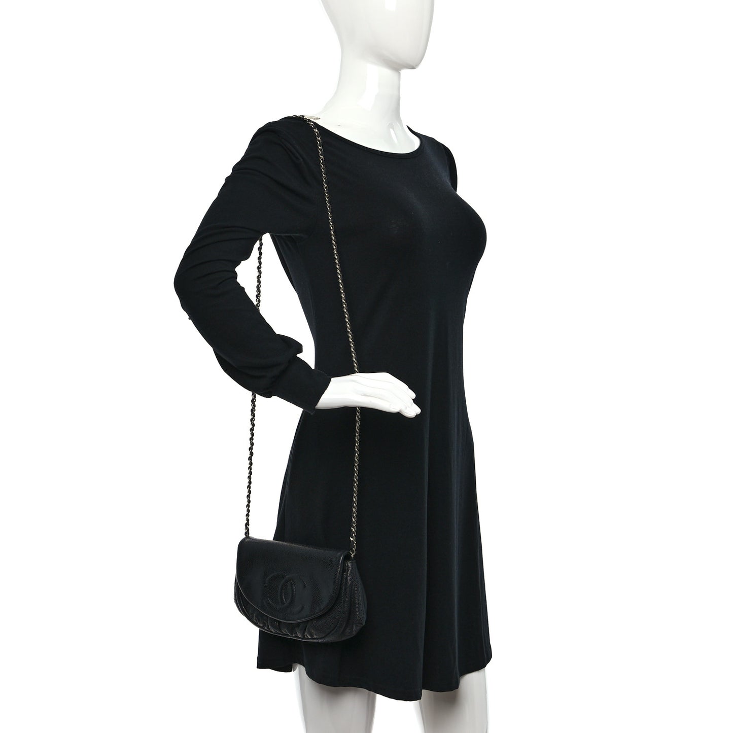 Caviar Half Moon Wallet On Chain WOC Black