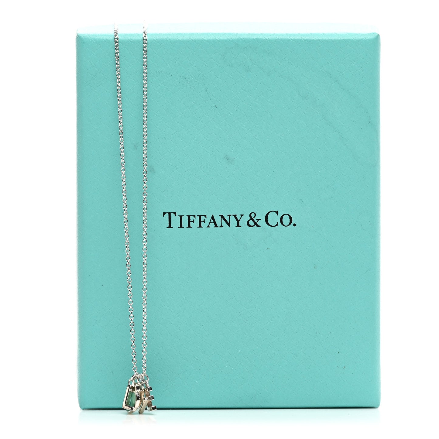 Sterling Silver Enamel Love Lock Pendant Necklace Blue