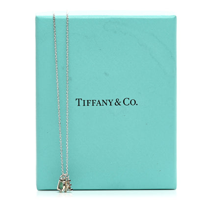 Tiffany Sterling Silver Enamel Love Lock Pendant Necklace Blue 5 of 5