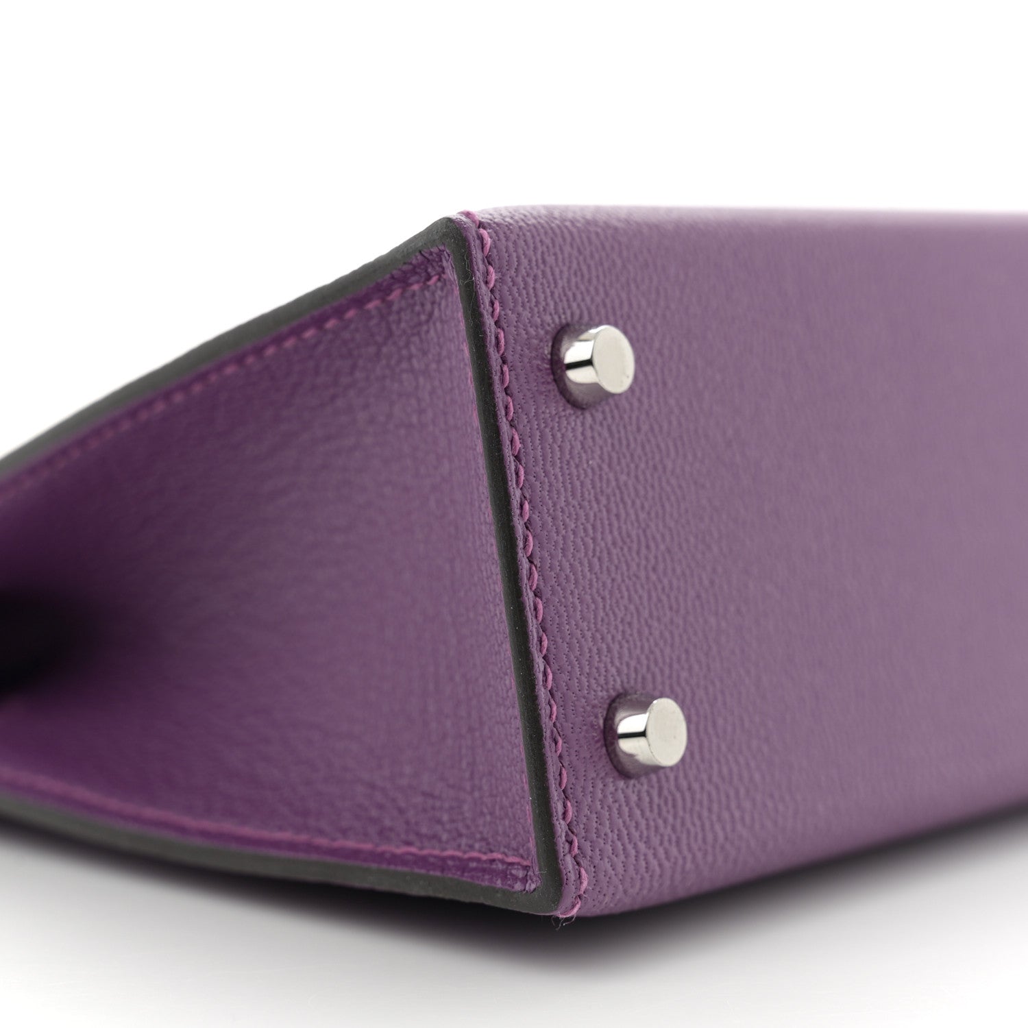 Hermes Chevre Mysore Verso Mini Kelly Sellier 20 Violet Raisin 9 of 11