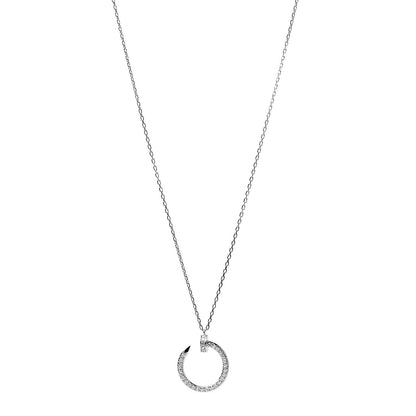 Cartier 18K White Gold Diamond Juste Un Clou Paved Pendant Necklace 1 of 6