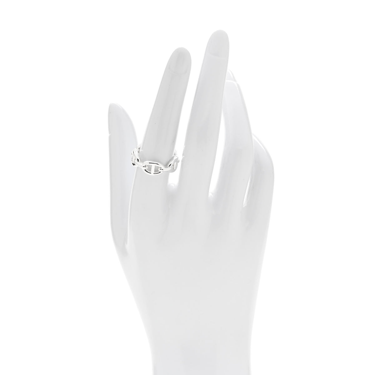 Hermes Sterling Silver PM Chaine d'Ancre Enchainee Band Ring  54 7 2 of 7