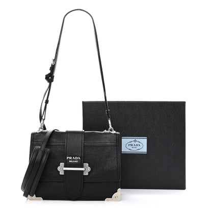 Prada Glace Calfskin Large Soft Cahier Bag Black 13 of 13