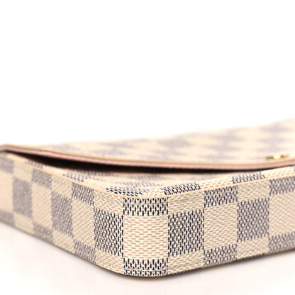 Louis Vuitton Damier Azur Pochette Felicie Chain Wallet Rose Ballerine 9 of 10