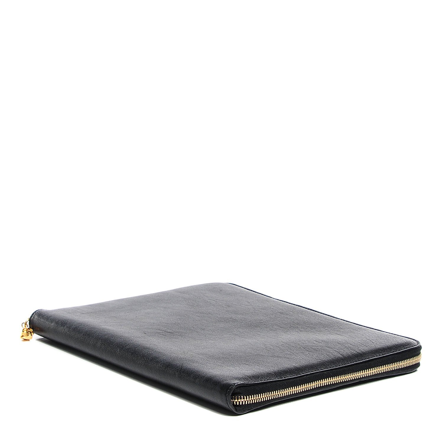 Alexander McQueen Calfskin Skull Charm Zip Around Tablet Case Black 4 of 8