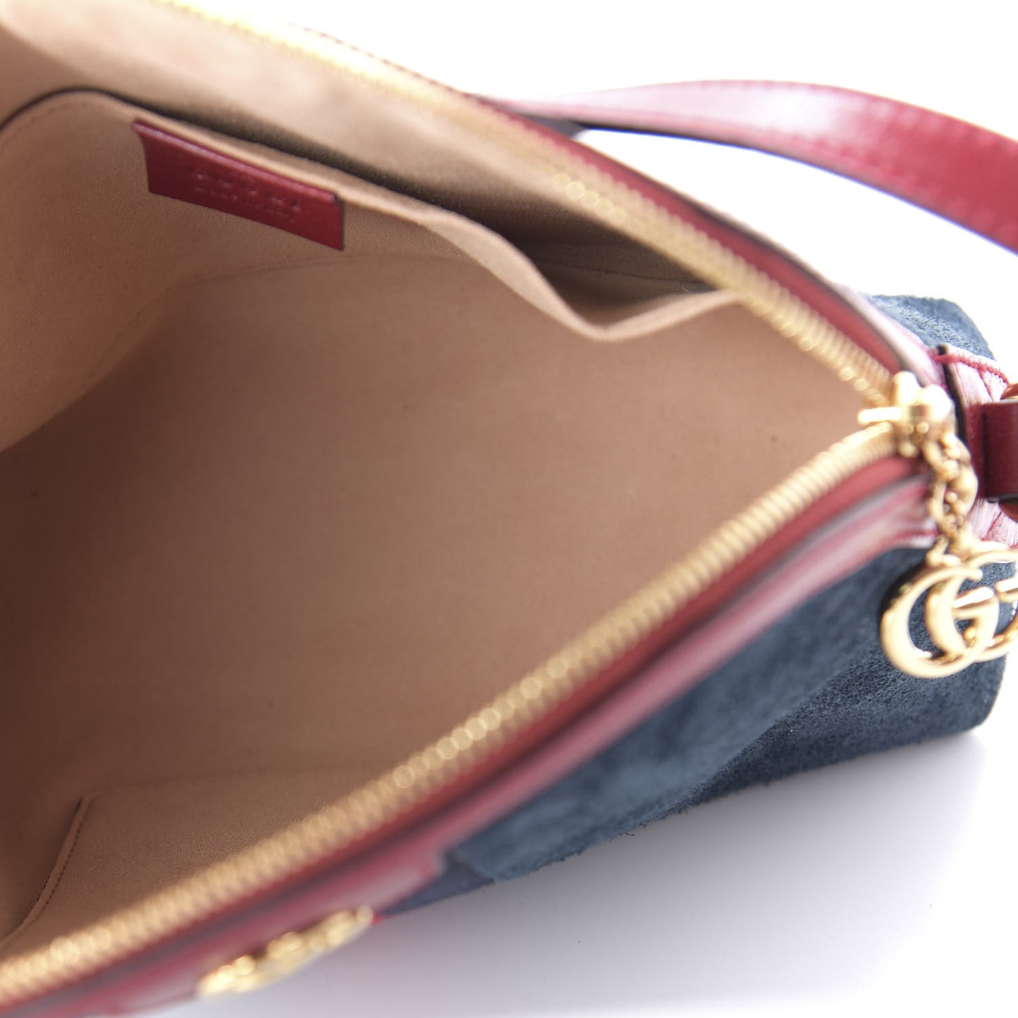 Suede Calfskin Web Small Ophidia Dome Shoulder Bag New Blue Romantic Cherry