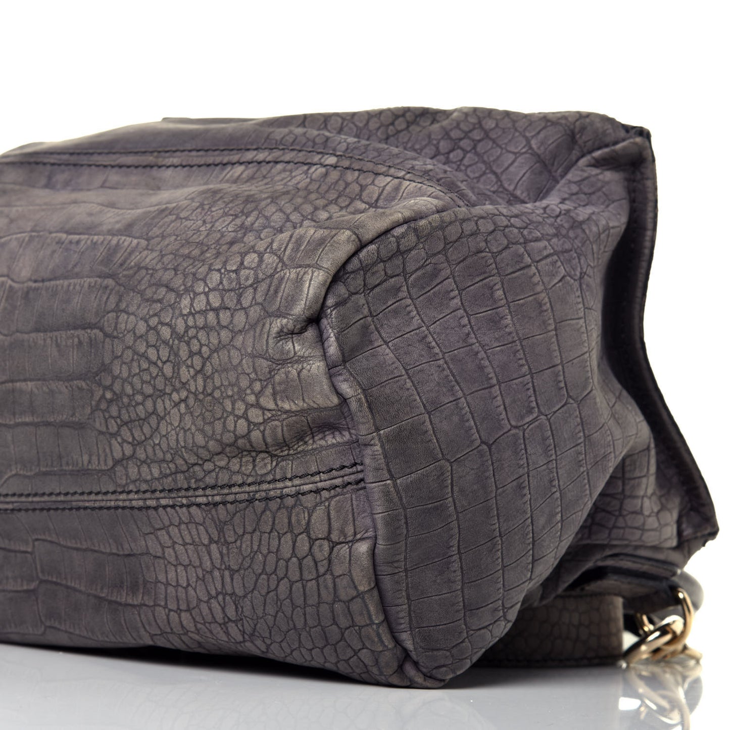 Nubuck Crocodile Embossed Medium Pandora Grey