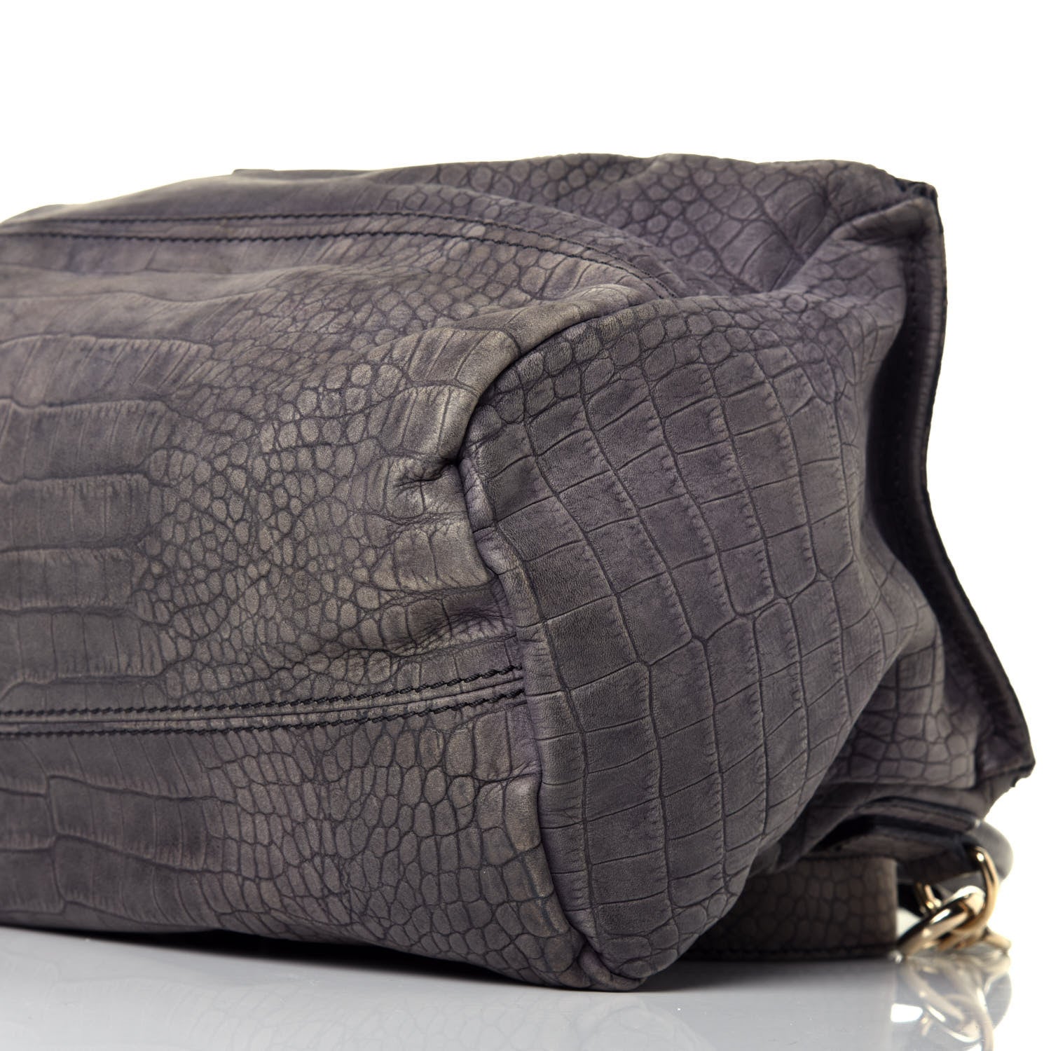 Givenchy Nubuck Crocodile Embossed Medium Pandora Grey 10 of 11