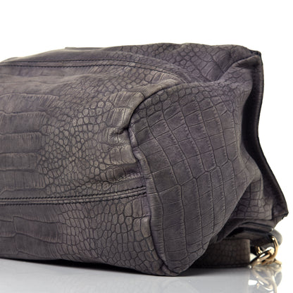 Givenchy Nubuck Crocodile Embossed Medium Pandora Grey 10 of 11