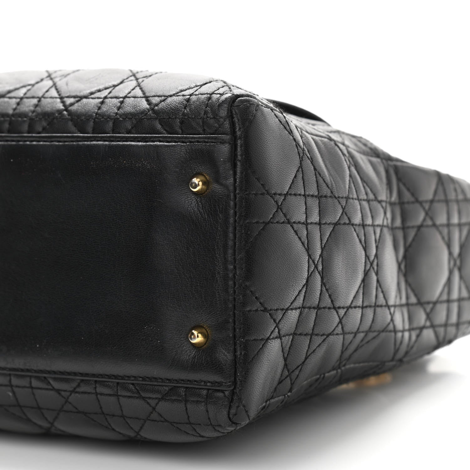 Christian Dior Lambskin Cannage Medium Lady Dior Black 9 of 10